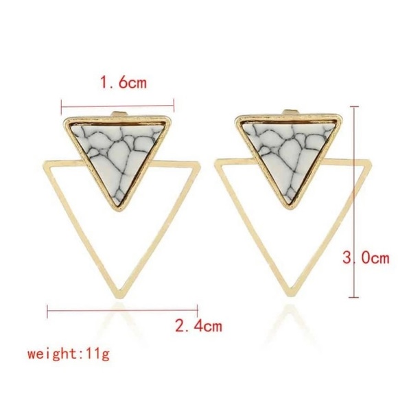 Marble triangle earrings - Picture 5 of 5